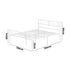 Metal Bed Frame – Double, Rails Design, Powder‑Coated, Under‑Bed Storage, White
