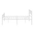 Metal Bed Frame – Double, Rails Design, Powder‑Coated, Under‑Bed Storage, White