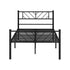 Oikiture Metal Bed Frame King Single Bed Base Platform Black SIS