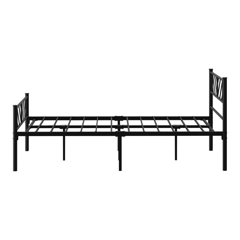 Oikiture Metal Bed Frame King Single Bed Base Platform Black SIS