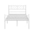 Metal Bed Frame – King Single, Rails Design, Powder‑Coated, Storage Height, White