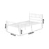 Metal Bed Frame – King Single, Rails Design, Powder‑Coated, Storage Height, White