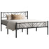 Oikiture Metal Bed Frame Queen Size Bed Base Platform Black SIS