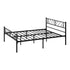 Oikiture Metal Bed Frame Queen Size Bed Base Platform Black SIS