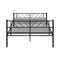 Oikiture Metal Bed Frame Queen Size Bed Base Platform Black SIS