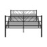 Oikiture Metal Bed Frame Queen Size Bed Base Platform Black SIS