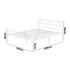 Metal Bed Frame – Queen, Rails Design, Powder‑Coated, Under‑Bed Storage, White
