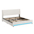 Oikiture King LED Bed Frame 4 Storage Drawers USB-C Charging Corduroy Beige