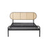 Bed Frame Single Metal Base Rattan Headboard