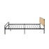 Bed Frame Single Metal Base Rattan Headboard