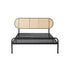 Bed Frame Single Metal Base Rattan Headboard