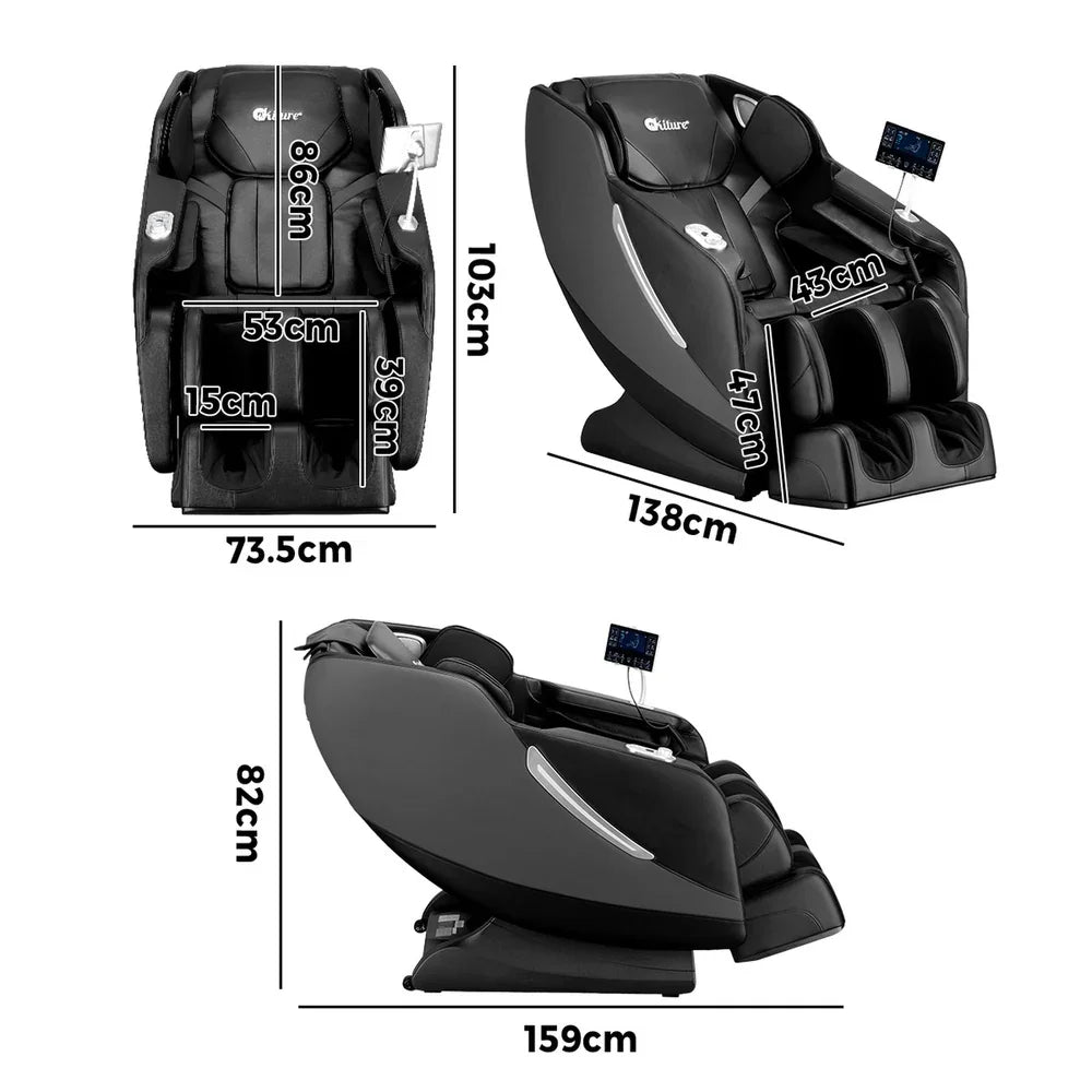 Electric Massage Chair Full Body Zero Gravity Heating Black