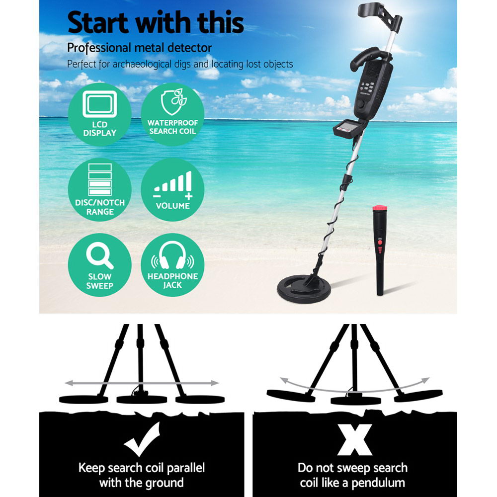 Metal Detector 180MM Deep Sensitive Water Resistant Pinpointer Treasure Hunter