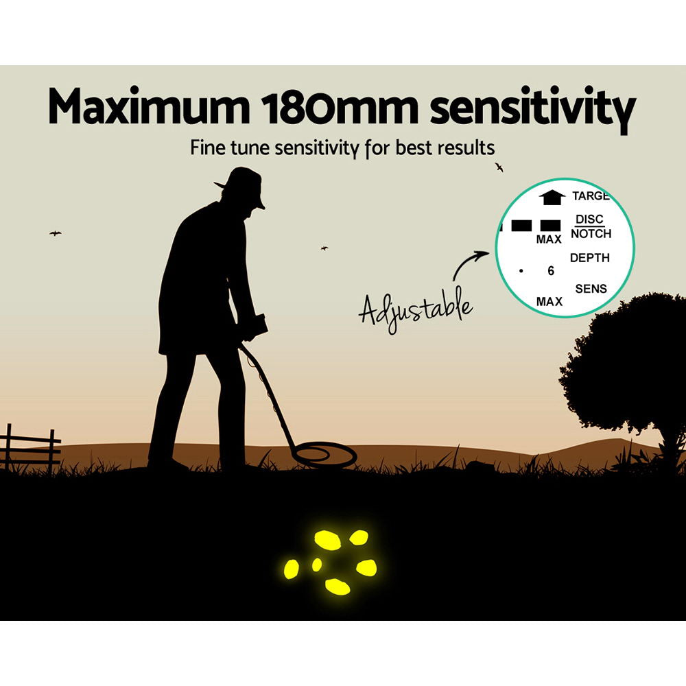 Metal Detector 180MM Deep Sensitive Water Resistant Treasure Hunter Gold Digger