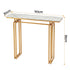 Console Table Hallway Entryway Table Marble Effect 110CM White & Gold