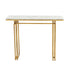 Console Table Hallway Entryway Table Marble Effect 110CM White & Gold