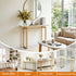 Console Table Hallway Entryway Table Marble Effect 110CM White & Gold