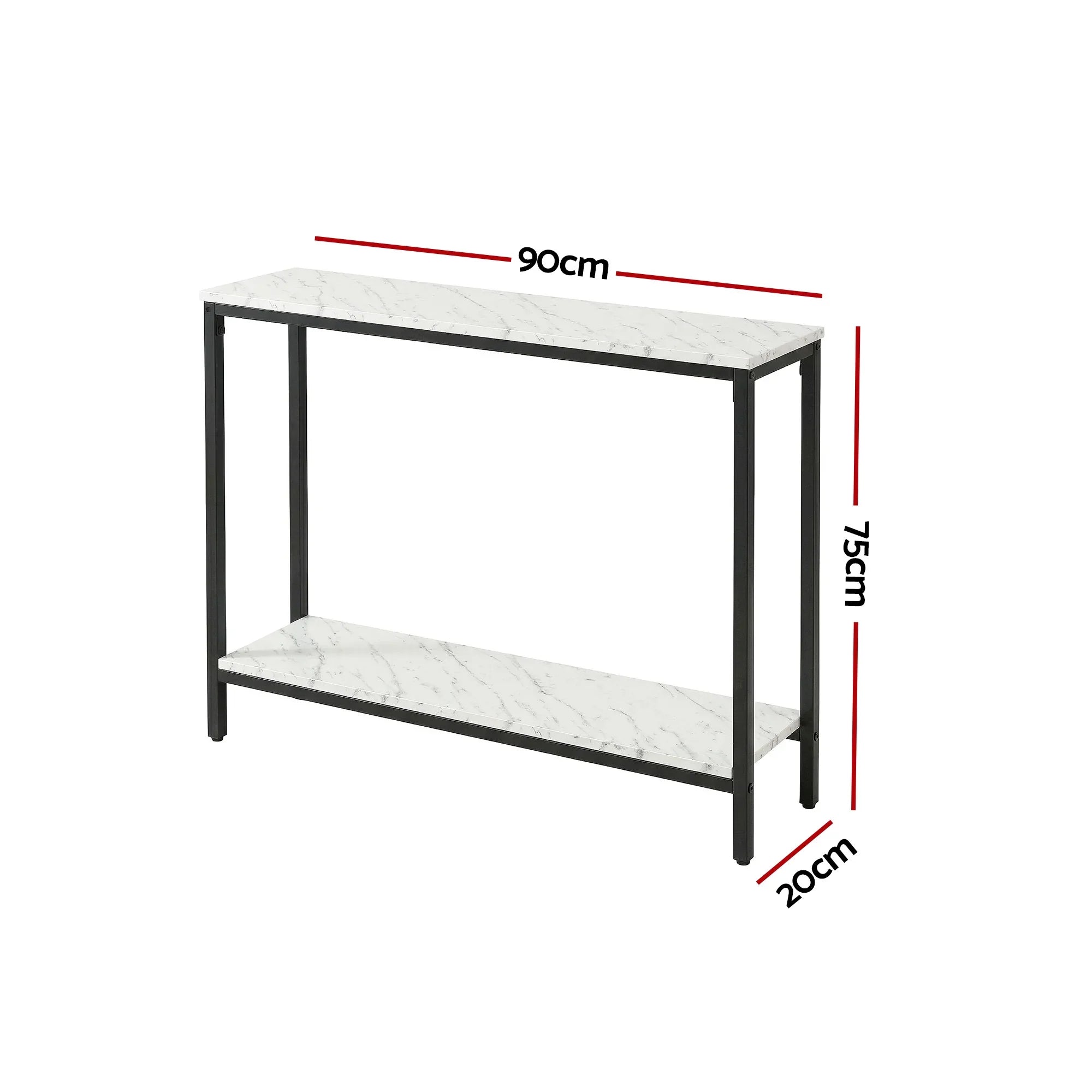 Console Table Entryway Hallway Display Desk Marble Effect White
