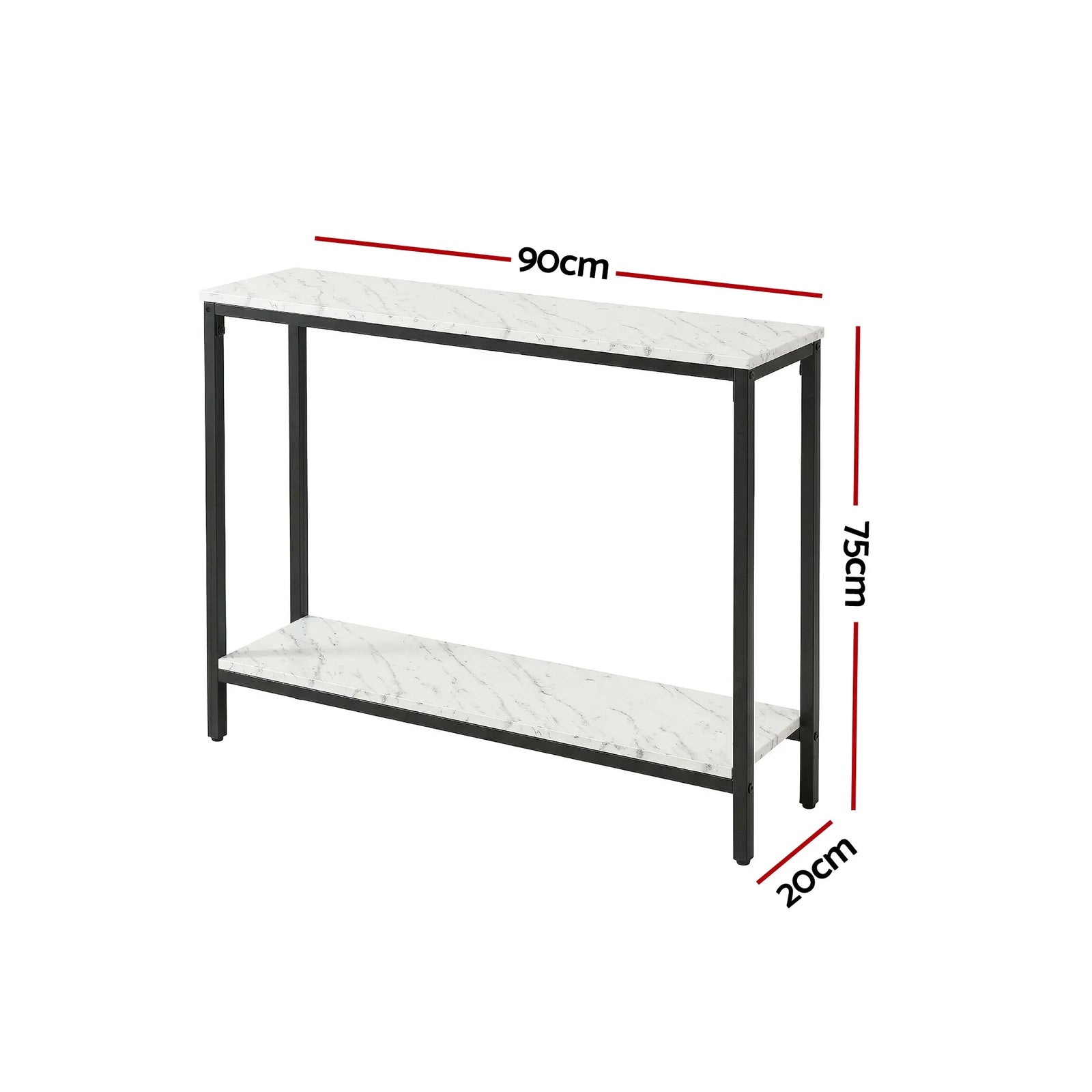 Console Table Entryway Hallway Display Desk Marble Effect White