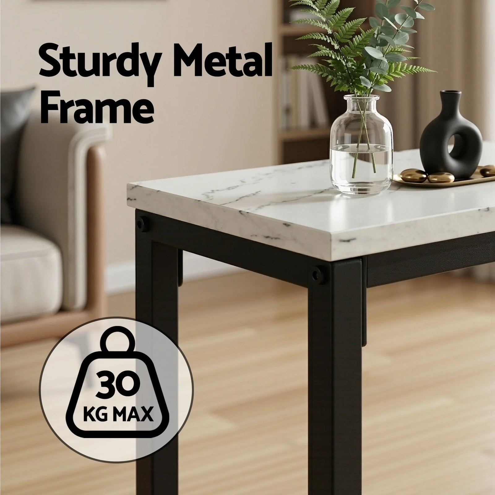 Console Table Entryway Hallway Display Desk Marble Effect White