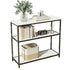 Console Table Marble Effect 3-Tier Sofa Entryway Side Table 90CM White