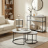 Console Table Marble Effect 3-Tier Sofa Entryway Side Table 90CM White