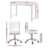 Artiss Computer Desk 120cm Executive Office Chairs Set PU Leather Low Back White