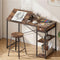 Artiss Computer Desk Drafting Drawing Table Tiltable Top Rustic Brown 108cm