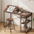Artiss Computer Desk Drafting Drawing Table Tiltable Top Rustic Brown 108cm