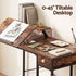 Artiss Computer Desk Drafting Drawing Table Tiltable Top Rustic Brown 108cm