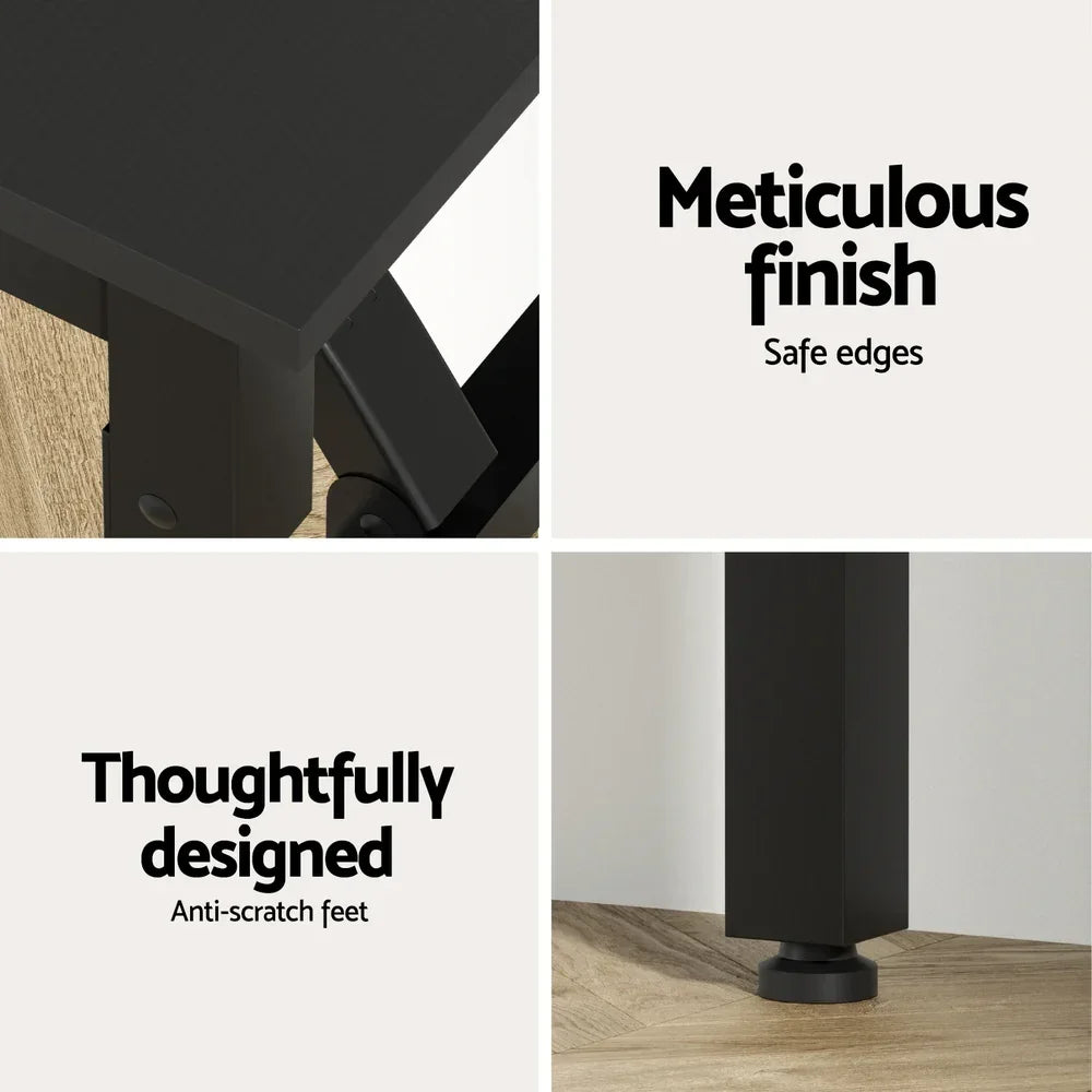 Artiss 80cm Foldable Computer Desk Black Particle Board Steel Frame Home Office