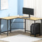 Artiss 147cm L-Shaped Computer Desk Corner Office Desk with CPU Stand Oak