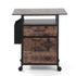 2 Fabric Drawer File Cabinet Printer Stand Rolling File Cabinet with Side Bag