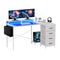 140cm Gaming Computer Desk with RGB LED, Power Station & Storage Drawers