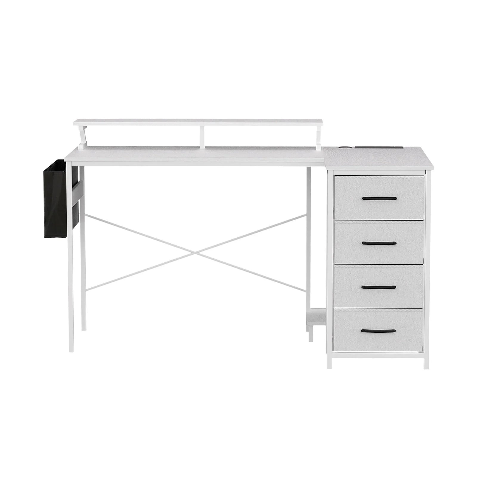 140cm Gaming Computer Desk with RGB LED, Power Station & Storage Drawers