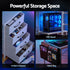 140cm Gaming Computer Desk with RGB LED, Power Station & Storage Drawers