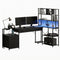 200cm Gaming Computer Desk with RGB LED, Power Station & Storage Drawers Black