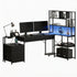 200cm Gaming Computer Desk with RGB LED, Power Station & Storage Drawers Black