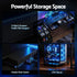 200cm Gaming Computer Desk with RGB LED, Power Station & Storage Drawers Black