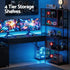 200cm Gaming Computer Desk with RGB LED, Power Station & Storage Drawers Black