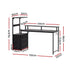 145cm Gaming Computer Desk with RGB LED, Power Station & Storage Drawers Black