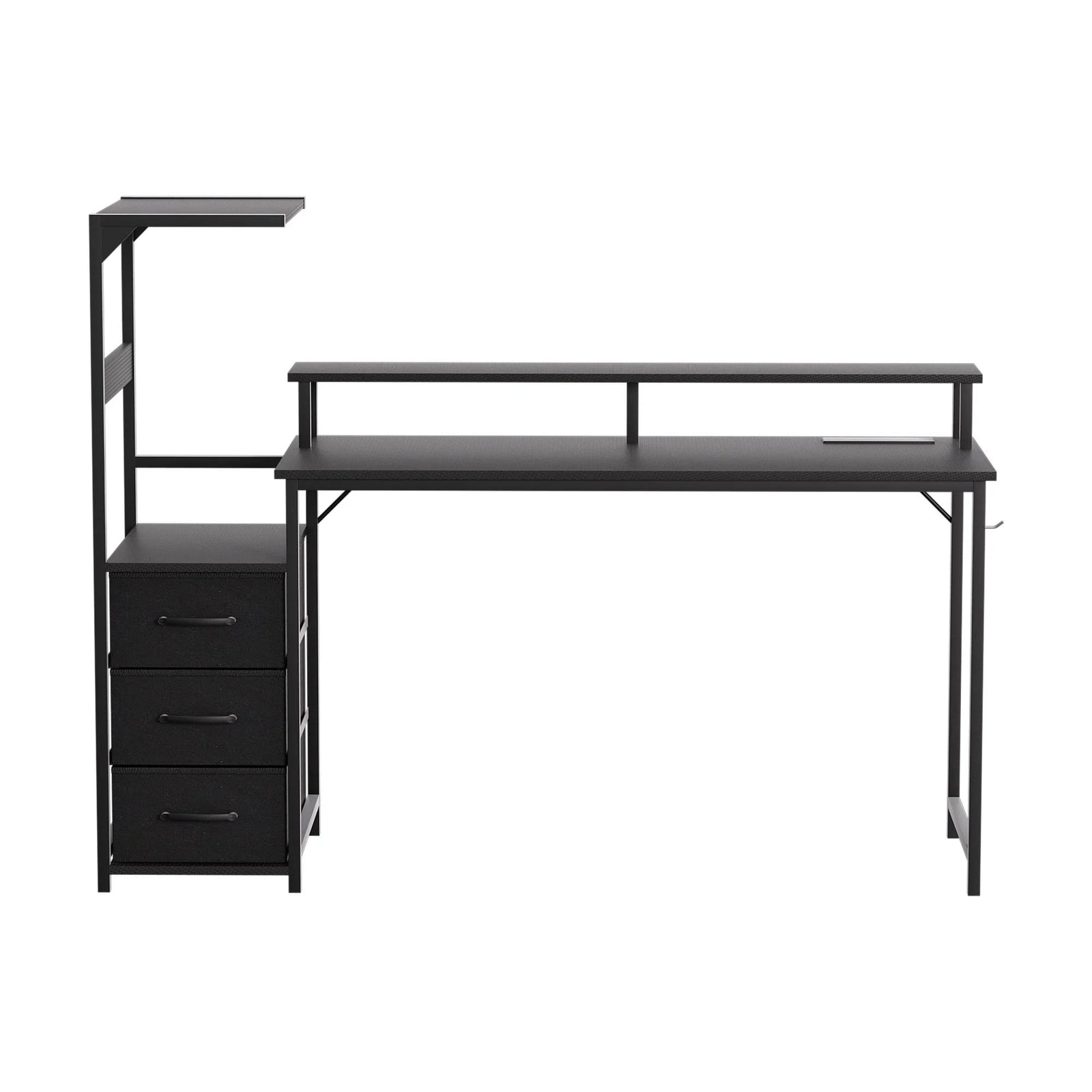 145cm Gaming Computer Desk with RGB LED, Power Station & Storage Drawers Black