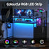 145cm Gaming Computer Desk with RGB LED, Power Station & Storage Drawers Black