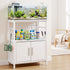 Artiss 20 Gallon Fish Tank Stand 3-Tier Aquarium Stand with Storage Cabinet and Open Shelf White