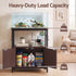 Artiss 20 Gallon Fish Tank Stand 3-Tier Aquarium Stand with Storage Cabinet and Open Shelf Walnut