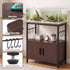 Artiss 20 Gallon Fish Tank Stand 3-Tier Aquarium Stand with Storage Cabinet and Open Shelf Walnut
