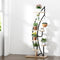 6 Tier Plant Stand Corner Shelf Half Moon Black Metal Rack