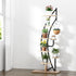 6 Tier Plant Stand Corner Shelf Half Moon Black Metal Rack