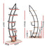 6 Tier Plant Stand Corner Shelf Half Moon Black Metal Rack