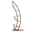 6 Tier Plant Stand Corner Shelf Half Moon Black Metal Rack